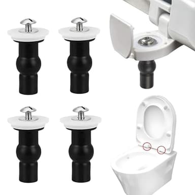 Tornillos de Nailon para Asiento de Inodoro,4PCS Fijación Bisagra Asiento,Universal de Fijación para Asiento de Inodoro,WC Tapa Fijaciones Tornillos,Herrajes de Bisagra para Asiento de WC,Tapa Inodoro