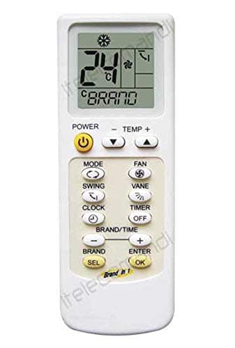 Mando a Distancia climatizador Bomba de Calor, Inverter, Compatible Airwell,Aux Carrier Chigo Chunlan Daewoo Electrolux Fujitsu Galanz Gree Haier Hisense Hitachi Hyundai Johson Kelon LG