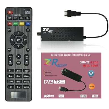 bestyks Decodificador TDT HD, Sintonizador TDT HD HDMI, DVB T2 H265 Decodificador HD, TDT HD Euroconector Full HD 1080p Soporte WiFi, Control Remoto IR 2 en 1, Dolby, PVR, LCN