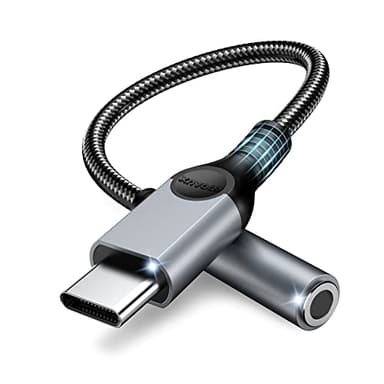 ZOOAUX Duradero Adaptador USB Tipo C a Jack 3.5 mm Auriculares, Adaptador USB C Jack para Samsung Galaxy S22/S21/S20/S20 FE, Xiaomi Mi 10/9/8, Huawei P40/P30/P20, Pixel 4/3/2 XL