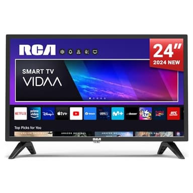 RCA Smart TV 24 Pulgadas WiFi Televisor con LED Pantalla, LAN, App Store, Sintonizador Digital, Prime Video, Netflix, Youtube, DAZN, Disney+, Pluto TV y Más (VRS24HF1, 2024)