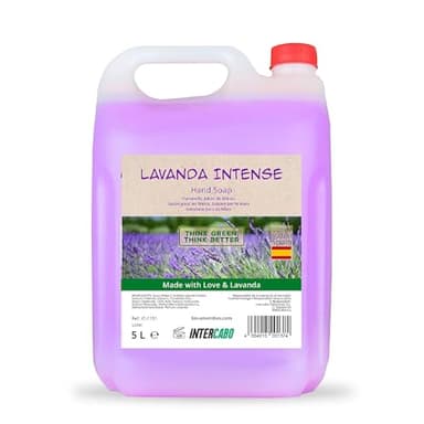 Jabón de Manos con Extractos de Lavanda en Garrafa de 5L – 5 Litros – Hidratación, Suavidad y Aromaterapia para Uso Profesional y Doméstico