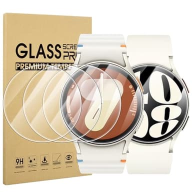 Diruite 4 Piezas Protector Pantalla para Samsung Galaxy Watch 7/6/5/4/FE 40mm Cristal Templado HD Protector Reloj(Diámetro 37mm)