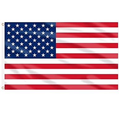 Ahfulife Bandera de Estados Unidos 90cm x 150cm(3ft x 5ft), 2pcs Bandera EE.UU con Agujeros de Latón en Ambos Lados, Decoración de 2024 Día Nacional Independencia Barra Fiesta