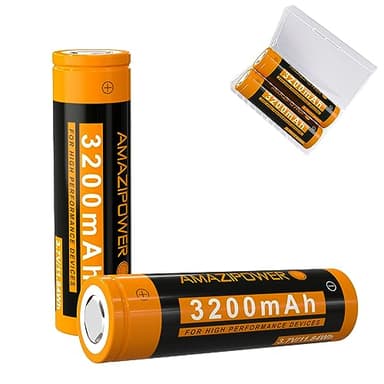 3.7Volt Pilas Recargables,3200mAh Alta Capacidad Baterías NiMH, 1000 Ciclos, Portátil Pro Power Iluminación Emergencia Linterna Batería (Paquete de 2) ZB (Top Plana)