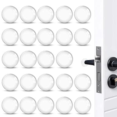 Topes de Puerta para Pared, Muebles, Baños (Pack 24 Unidades) - Amortiguadores Adhesivos - Protector de Pared Transparente - Tope de Puerta 20mm- Tope de Puerta Adhesivo