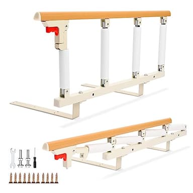 Hlieeosfcn barandilla Cama Adultos, Barandillas de Cama con asa de Asistencia de Seguridad, Asidero de Seguridad,y Personas Mayores, Adultos, discapacitados y niños, Hospital Cabecera Barandillas