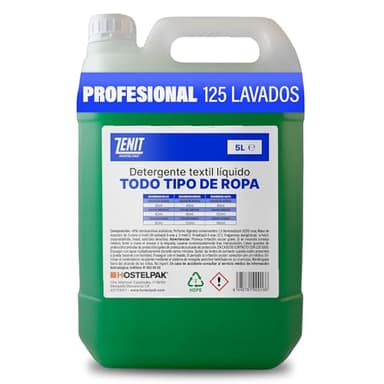 Hostelpak | 5L - Detergente líquido Todo Tipo de Ropa, Lavandería profesional, Detergente ropa clásico, Detergente para el lavado de ropa