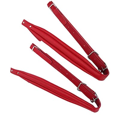 Wakects Correas de Acordeón Correas de Acordeón Acolchadas Y Ajustables Correas de Bajos Correas de Hombro de PU para 16 a 120 Bajos(Rojo)