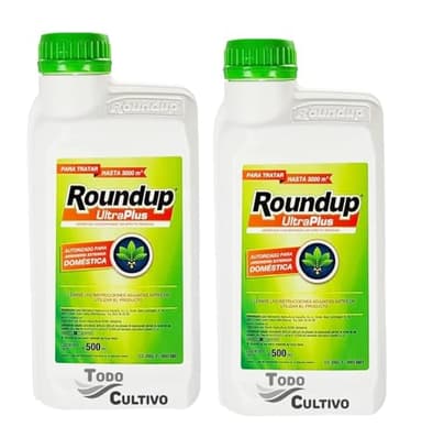Todo Cultivo herbicida roundup ultra plus 36% 2 litro. Pack 4 uds de 500 ml. (60 litros de Agua). Herbicida liquido Concentrado sin Efecto Residual.