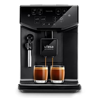 Ufesa Supreme Barista Cafetera Superautomática con 20 Bares, Panel Táctil, Molinillo Incorporado, Tecnología Patentada, Grosor del Café Ajustable, 1550W, Fabricada en España