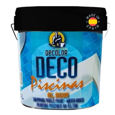 PINTURAS DECOLOR - Pintura Piscinas Al Agua BLANCO. 4 Litros