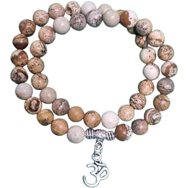 Amalur Nature Mala de 45 cuentas Piedra Maifan Códigos Sagrados.Pulsera de oración. Cumple tu deseo