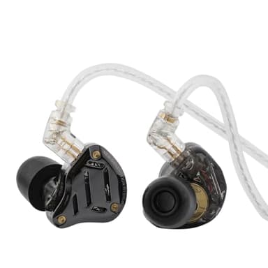 Linsoul KZ ZS10 Pro 2 In Ear Monitor IEM, 1DD+4BA Auriculares híbridos con Cable, Interruptor de sintonización de 4 Niveles, Auriculares para Juegos Cruzados de 3 vías (Negro, con micrófono)