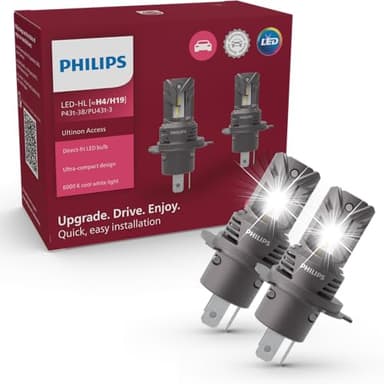 Philips Ultinon Access LED lámpara para faros de coche (H4), ultra-compact direct-fit, +80%, 6.000K, set de 2