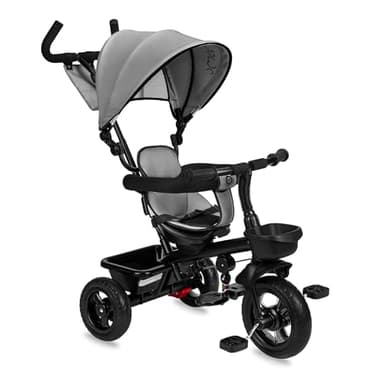 Triciclo Infantil MoMi TELDE 5 en 1, Triciclo con Asiento Giratorio de 360°, cinturón de Seguridad de 3 Puntos, reposapiés y Parasol