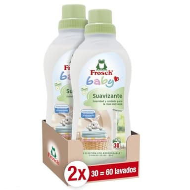 Frosch Baby - Suavizante Concentrado Liquido para Lavadora para Ropa de Bebé, Apto para Pieles Sensibles, Producto Ecológico y Hipoalergénico - 750 ml Pack 2 unidades