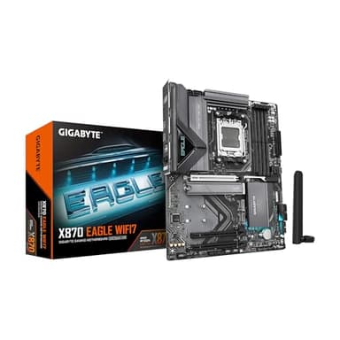 GIGABYTE X870 Eagle WIFI7 AM5 LGA 1718, ATX, DDR5, 4X M.2, PCIe 5.0, USB4, Wi-Fi 7, LAN de 2.5GbE, EZ-Latch, Q-Flash