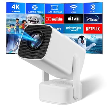 Mini Proyector Portatil,SEPYMP Android Proyector 4K,Home Cinema Altavoces de 5W,1080P FHD,compatibile con iOS/Android/PC/,Netflix Preinstalado