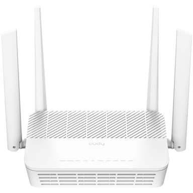 Cudy AX3000 2,5G Doble Banda WiFi 6 Mesh Router, 2,5G WAN, 4 Puertos Gigabit RJ45, 4 Antenas De 5dBi, MU-MIMO, OpenVPN, Zerotier, Ipsec, Cudy App