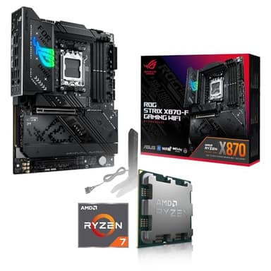 Kit de actualización Ryzen 7 7800X3D 8X 4.2 GHz Procesador, ASUS ROG Strix X870-F Gaming WiFi Mainboard, be Quiet! Dark Rock 4 (completamente montado, incluye actualización BIOS y control de