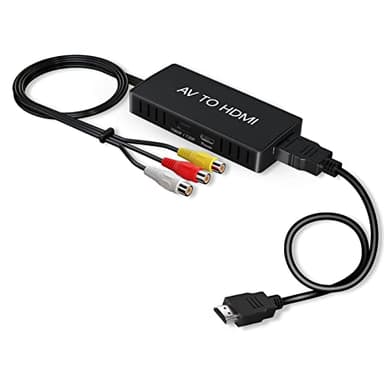 VIXLW RCA a HDMI, Adaptador 1080P Compuesto CVBS AV a HDMI - Video Audio Converter Que soporta PAL/NTSC para PC, Ordenador portátil, TV, Wii, Xbox, STB, VHS, VCR