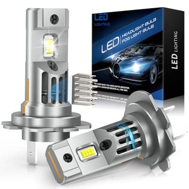 JOSHF Bombilla H7 Led Faro Actualizado para Coche y Moto, CSP 110W 30000LM 700% Brillo 6500K Blanco, Recambio para Bombillas Halógena, 1:1 Mini Led H7, DC12V-24V(2Bombillas)