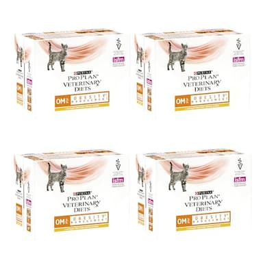 Purina Pro Plan Veterinary Diets OM Obesity Management | Pack de 4 | 4 x 10 x 85 g | Bolsa fresca | Puede ayudar a promover una pérdida de peso eficaz y continua