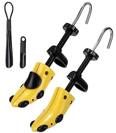 Zawaer Hormas Para Zapatos, Ensanchar Zapatos Hombre Mujer, 2 PCS Ensanchadores De Zapatos, Robusta Ensanchador De Zapatos Ajustable Longitud Y Anchura Independiente Hormas de Plástico Con Calzador.
