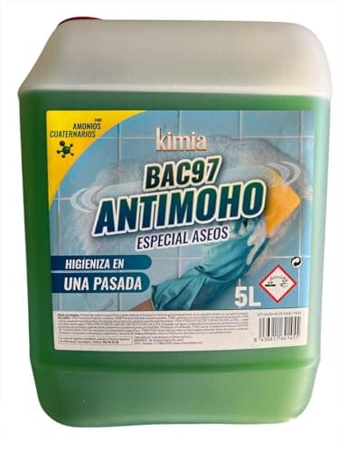 KIMIA - Potente Limpiador Antimoho Especial Aseos y Baños BAC97 - Limpieza Profunda y Duradera - Elimina Moho, Bacterias y Suciedad Persistente - 5 L