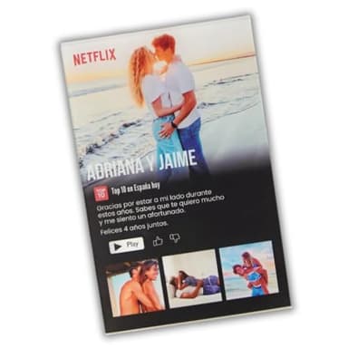 Cristal Plaque, placa netflix, regalo personalizado