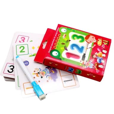 Tarjetas Educativas para Aprender a Leer y Escribir, los Números o a Sumar y Restar. Flashcards Montessori Juegos Educativos. Educación Infantil a Partir de 4 Años. Incluye Rotulador con Borrador.