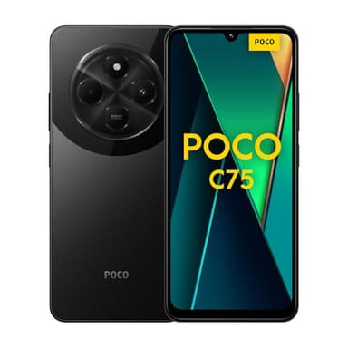 Xiaomi Poco C75 - Smartphone de 8+256GB, Pantalla inmersiva de 6.88” 120Hz, MediaTek Helio G81-Ultra, cámara Dual de 50MP IA, 5160 mAh, Carga rápida de 18W, NFC, Negro (Versión ES)