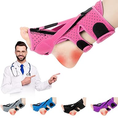 Férula Nocturna Para Fascitis Plantar, Nuevo Soporte Ajustable Y Transpirable Para Fascitis Plantar, Para Tendinitis De Aquiles, Caída Del Pie, Problemas En El Talón Del Tobillo (Rosa)
