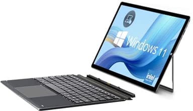 Tableta Windows con extraíble teclado, 11,6 pulgadas tablet Windows 11 Intel J4125 procesador 2 en 1, ordenador portátil con pantalla táctil de 6 GB + 128 GB, Dual 2.4 y 5G WiFi, 5000 mAh batería