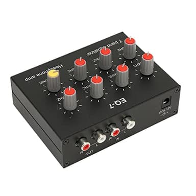 Ecualizador de Audio para Coche de 7 Bandas, Entrada de Salida RCA, Ajuste de Graves de 12dB, Doble Canal, Interfaz de 3,5mm, Ecualizador de Procesador de Audio Digital para