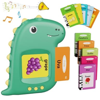 Tarjetas Flash Parlantes [112 Hojas 224 Palabras], Electight Juegos Educativos Montessori Infantiles para 3 4 5 6 Años, Tarjeta de Alfabetización Infantil, Cumpleaños Navidad (Español+Inglés)