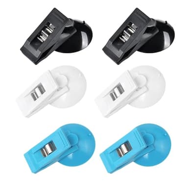 XINGSUI 6 Piezas Clip de Ventosa,Pinzas de Clip con Ventosa,Pinzas para Acuario,Clip de Ventosa de Plástico PVC,para Publicidad, Negocios, Tarjetas, Tienda, Soporte para Carteles(Tres Colores)