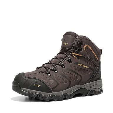 NORTIV 8 Botas de Montaña Zapatos de Senderismo Hombres Zapatillas Trekking Impermeables Ligeros al Aire Libre MARRÓN Negro 160448_M-E Talla 42 (EUR)