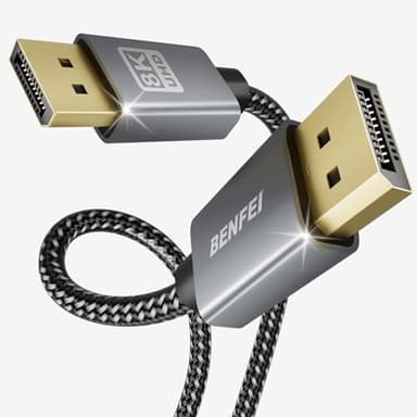 BENFEI 8K Cable Displayport 1.4, [Certificado VESA] 4K@144Hz, 2K@240Hz, 8K@60Hz, HDR, DSC 1.2, G-Sync & Free-Sync, HBR3 32.4Gbps, Cable DP 1.4 para Gaming Monitor, Tarjeta Gráfica, PC 1.8m