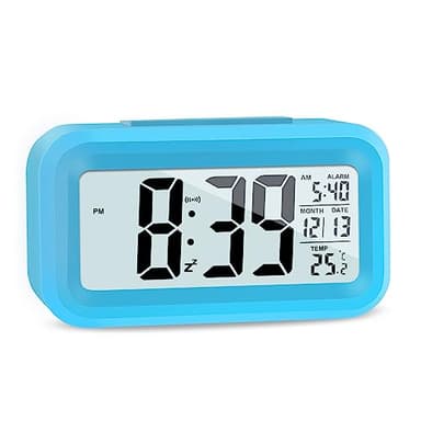JOPHEK LCD Despertador Digital, Inteligente Reloj Despertador Digital con Repetición de Datos de Temperatura, Reloj de Mesa de Viaje para Sala de Oficinas Familiares