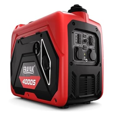ERAYAK Generador de Corriente de Gasolina de 4000W Generador de Corriente Silencioso de Emergencia, con Sensor de Aceite, Modo Ecológico para Camping, Autocaravanas