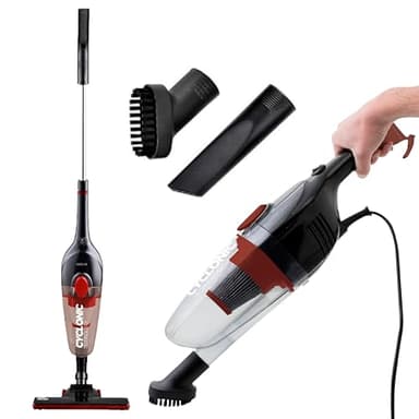 SOGO Aspiradora sin Cable 2 en 1 Ciclónico Vertical y Manual con Accesorios - Aspirador sin Cable 600W con Filtro HEPA Lavable de Alta Potencia - Tecnología Ciclónica y Eficiencia Energética Clase A