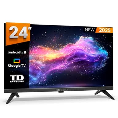 TD Systems - Smart TV 24 Pulgadas HDR sin Marcos, Android 11, Google Assistant, Control por Voz, televisión TDT 2025. Televisor con 3 años de Garantia - PRIME24K20GLE