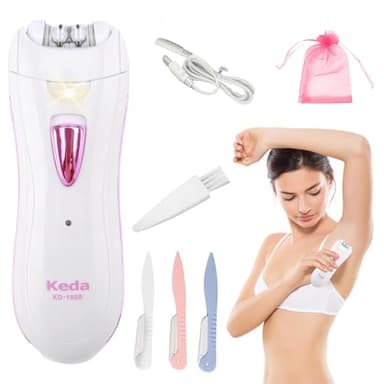 Depiladora, Depiladora Facial Para Mujer Depiladora Para Mujer Cara Depiladora Inalámbrica Para Vello Facial Con Luz LED Portátil Recargable Depiladora De Vello Facial Para Cara Bikini USB charging