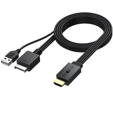 AUTOUTLET Convertidor PS2 a HDMI, Cable HDMI para PS2 y PS1, Interruptor de Relación de Aspecto 4:3/16:9