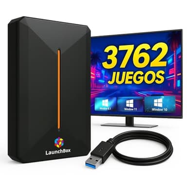 SVP Formats "El sabor de la comodidad" Consola Retro LaunchBox 500GB con 3762 Juegos | Emulador para PC Plug & Play | PS4, PS3, PS2, WiiU, Wii, Dreamcast, N64 y Más | Retro Game Console (HDD)