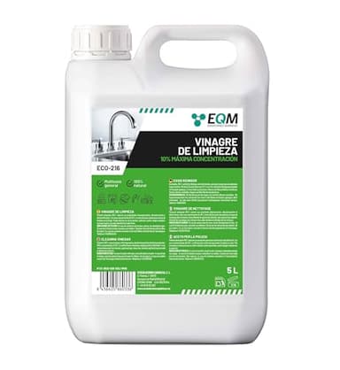 EQM - ECO-216 - Vinagre de Limpieza Concentrado - 5L - 10º de Acidez - 100% Natural - Potente Limpiador Multiusos para el Hogar