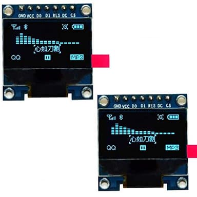 Fasizi 2Pcs 7Pin Pantalla OLED de 0.96 Pulgadas 12864 SPI IIC Serial Módulo de Pantalla LCD para Arduino - Fuente Azul