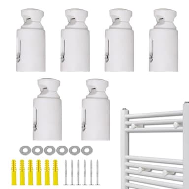 Homefantasy 6 Pièces Soporte Radiador Toallero Electrico,Soporte para Radiadores de Baño,Soporte Radiador Espaciado,Soporte de Montaje de Radiador,Adecuado para Radiador Recto y Curvo